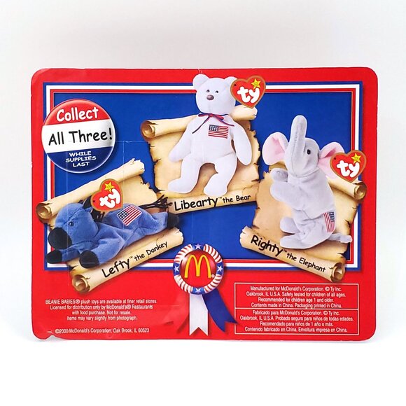 Ty Teenie Beanie Babies “American Trio” McDonalds Collection – Set of 3 – NEW - Picture 5 of 8